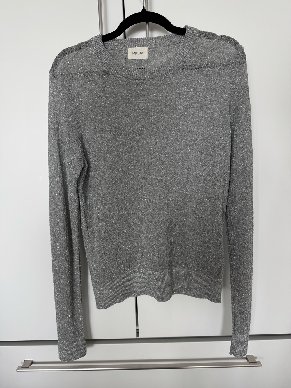 Mikuta Silver Shimmer Crewneck Sweater - Women's
